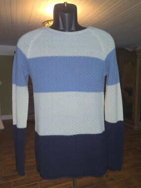 Joe Boxer Women's Blue & White Pullover Sweater Size XL NWOT